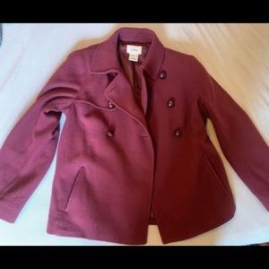Cranberry color LLBean Coat, medium